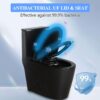 1.1 / 1.60 Gpf Dual Flush 1 Piece Toilet, Water Saving Elongated Comfort Height Floor Mounted, Soft Close Seat, 1000 Gram Map Flushing Score Toilet - Matte Black - Image 13