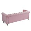 Chesterfield - Velvet Sofa 84.65" For Living Room - Pink - Image 3