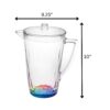 Rainbow Design Unbreakable Plastic Water Pitcher With Lid And Spout, 2.5 Quarts - Clear - Image 4