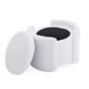 Cozy Boucle Storage Ottoman: Stylish Comfort With Hidden Storage - White - Image 6