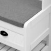 Hall Tree With 6 Hooks And Hinged Lid, Coat Hanger, Entryway Bench, Storage Bench, 3 In 1 Design, For Entrance, Hallway - White - Image 20