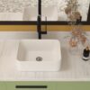Modern Rectangular Bathroom Vessel Sink Glossy Porcelain Ceramic Vanity Basin Design For Contemporary Bathroom Decor - White - Image 3