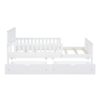 Twin Size Platform Bed With Guardrails On Both Sides And 2 Storage Drawers - White - Image 5