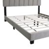 Queen Size Adjustable Upholstered Bed Frame, Vintage Style And Clean Line Design, Popular Style - Gray - Image 7