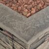 Classic Design Square Fire Pit With Top And 40, 000 Btu Heat Output - Stone Gray - Image 12