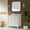 Freestanding Single Sink Bathroom Vanity With Solid Wood Construction And Engineered Marble Top - White - Image 4