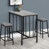 3 Pieces Dining Set, Counter Height, Rectangular, Small, Contemporary & Modern - Gray - Image 4