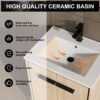 Modern 24" Bathroom Vanity Base With Basin And Storage Cabinet - Oak - Image 8