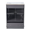 Bathroom Vanity With Ceramic Sink Combo, Modern Freestanding Storage Cabinet With Silver Handles, Soft Closing Doors - Blue Gray - Image 20