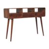 Triple Curved Console Table - Brown - Image 2