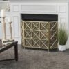 Margaret - 3 Panel, Fireplace Screen Iron - Black / Gold - Image 5