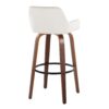 Daniella - Contemporary Fixed Height Barstool & Swivel And Round Footrest (Set of 2) - Walnut / White - Image 4
