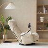 Adjustable Swivel Lounge Chair With 360 Degree Rotating Seat And Headrest Support, Leisure Chair Deck Chair Game Chair For Living Room - Beige - Image 13