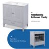 Vintage Style 30" Bathroom Vanity With Sink, Multi Functional Storage, Soft Closing Door - Gray - Image 7