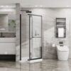 Neo Angle - Frameless Shower Door With Clear Sgcc Tempered Glass - Matte Black - Image 2