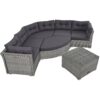Elegant Patio Furniture Set Outdoor Daybed Rattan Sectional With Cushions And Center Table - Gray - Image 19