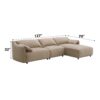 Veata - Suede Sectional Sofa With Right Hand Facing Chaise - Light Brown - Image 13