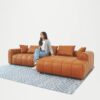Clark - Sectional Right Sofa - Cognac - Image 8