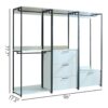 Fiona - Freestanding Walk In Wood Closet System, Metal Frame Melamine - White - Image 2