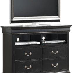 Elegant Traditional Media Chest - Black