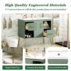 Bathroom Vanity With Resin Sink Combo Set, Modern Freestanding Single Bathroom Cabinet With 2 Drawers & 2 Storage Compartments, Storage Cabinet For Bathroom, Frame Vanity Set - Green - Image 5