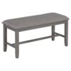 6 Piece Kitchen Dining Table Set Wooden Rectangular Dining Table, 4 Chairs And Bench Family Furniture - Gray - Image 11