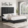 Queen Size Gray Squares Upholstered Platform Bed - Image 14