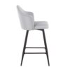 Ahoy - Contemporary Fixed Height Counter Stool Square Black Footrest (Set of 2) - Black / Light Gray - Image 3