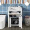 Bathroom Vanity Combo With Ceramic Sink, Luxurious Space-Saving Vanity, 2 Soft-Close Doors - Gold / White - Image 4