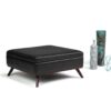 Owen - Square Coffee Table Storage Ottoman - Distressed Black - Image 8