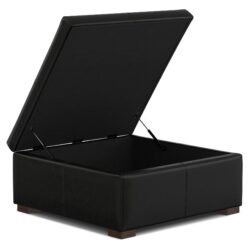 Gabbie - Square Coffee Table Storage Ottoman - Black