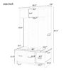 Modern Hall Tree With Entryway Bench, 3 Shelves And Drawers, Wide Hall Tree With Storage Bench For Hallway - Black - Image 2