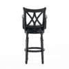 Elegant Leather Swivel Bar Stool With Arms - Espresso - Image 5
