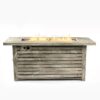 54" Propane Gas Fire Pit Table, 50000 Btu Rectangular Steel Fire Pit With Imitation Wood Grain For Outside Patio Deck Garden Courtyard - Light Beige - Image 7