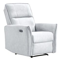 Asheville - Suede Recliner Chair - Light Gray