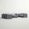 7 Person Outdoor Seating Group With Cushions - Gray / Silver - Image 3
