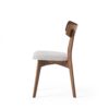5 Piece Mid Century Dining Set With Walnut Frame And Upholstered Dining Chairs - Light Beige / Brown - Image 3
