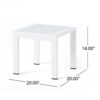 Contemporary Cape Coral Side Table With Tempered Glass Top - White - Image 3