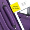 Softside Luggage Expandable 3 Piece Set Suitcase Upright Spinner Softshell Lightweight Luggage Travel Set - Purple - Image 3