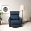 Carson - Swivel Glider Suede Recliner Chair - Midnight Blue - Image 8