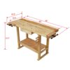 55" Wood Workbench For Garage Workshop And Home - Natural - Image 15