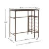 3 Piece Bar Steels Kitchen Dining Room Table Set Retro Bar Chair For Dining Room - Antique Brown - Image 2