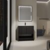 Modern 36" Bathroom Vanity With Ceramic Sink And Soft Closing Doors - Dark Oak - Image 5