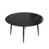 Modern Man-Made Stone Round Metal Dining Table-Position For 6 People - Black - Image 8