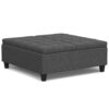Harrison - Multifunctional Large Square Coffee Table Storage Ottoman - Gray - Image 2