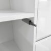 Living Room Sideboard Storage Cabinet With LED Light, Modern Kitchen Unit Cupboard Buffet Wooden Storage Display Cabinet - White - Image 17