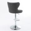 Swivel Barstools Adjusatble Seat Height From 25-33", Modern Upholstered Chrome Base Bar Stools With Backs Comfortable Tufted For Home Pub And Kitchen Island - Dark Gray - Image 6