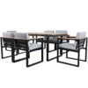 7 Pieces Outdoor Dining Set Patio Dining Table And Chair Set With And Removable Cushions For Patio, Backyard, Garden - Gray - Image 23