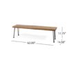 Zion - Industrial Wood And Metal Rectangular Bench With Faux Live Edge Design - Teak - Image 5