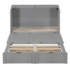 Full Size Murphy Bed With Drawer And A Set Of Sockets & USB Ports, Pulley Structure Design - Gray - Image 6